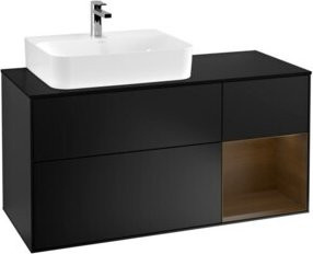 V&B Waschtischunterschrank Finion in Schwarz Lack, Breite: 120 cm, Tiefe: 50,1 cm, Höhe: 50,1 cm - Bild 1