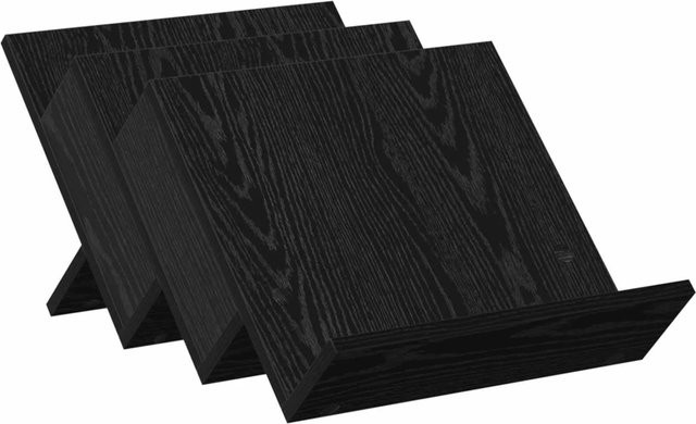 vidaXL Magazinregal in Schwarz und Eichen-Optik, modernes Standregal für Wohnzimmer oder Home-Office, B/T/H: 53 x 40 x 28,5 cm - Bild 1