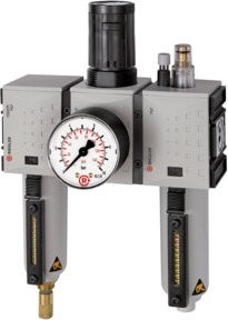 Riegler Wartungseinheit FUTURA 3-teilig aus Edelstahl in Grau, BG1, G 1/4, 0,5-8 bar - Bild 1