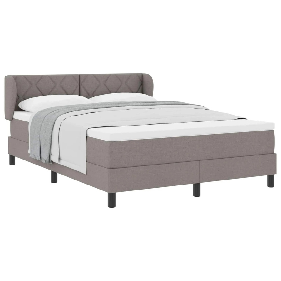 vidaXL Boxspringbett mit Matratze in Taupe, modernes Design mit Taschenfederkern, B/T: 160 x 200 cm - Bild 2