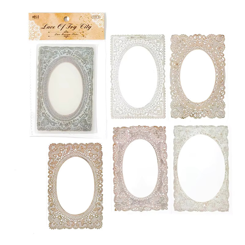 10 Blatt transparente Spitzenrand-Aufkleber mit elegantem Spitzenkanten-Design - Bild 5