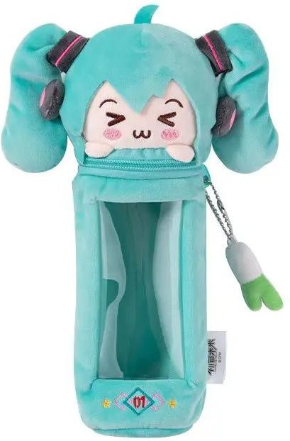 Hatsune Miku Plüsch Stiftehalter aus Flanell in Türkis als niedliches Anime Federmäppchen - Bild 1