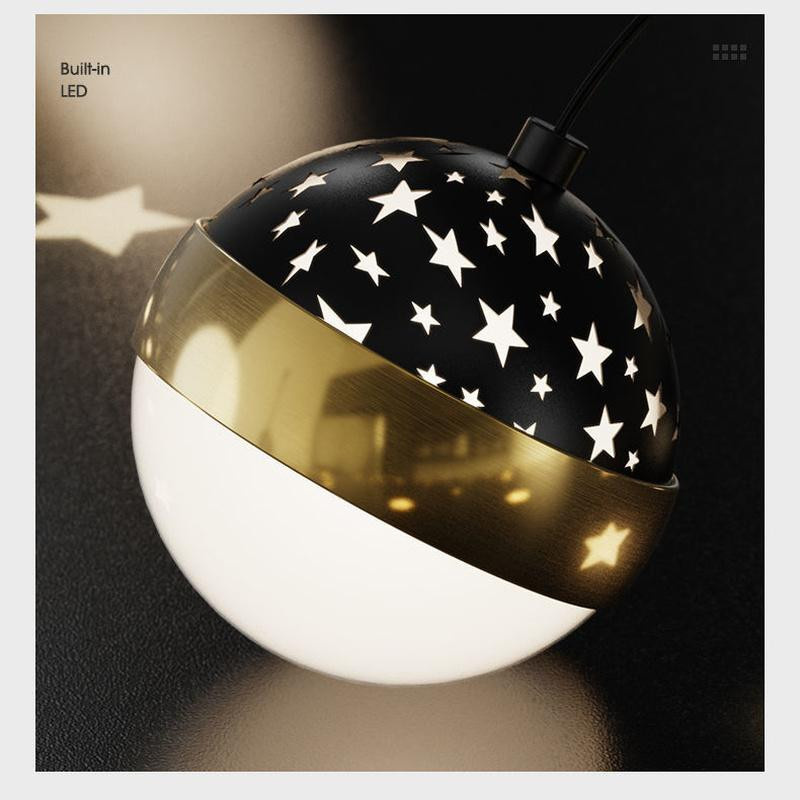 Cozy Glow Moderne LED Deckenlampe mit Sternenhimmel-Effekt in Schwarz, Durchmesser: 38 cm - Bild 4