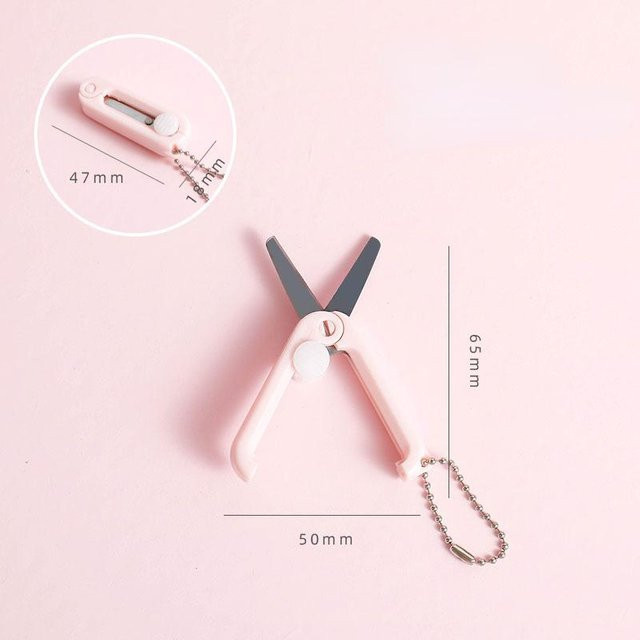 NATAWA Mini-Klappschere in Rosa aus Edelstahl und Kunststoff für Büro und Schule - Bild 1