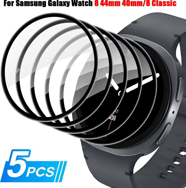 Kratzfeste Displayschutzfolie für Samsung Galaxy Watch 8 Classic, gebogen, transparente vollständige Abdeckung für 40 mm und 44 mm - Bild 1