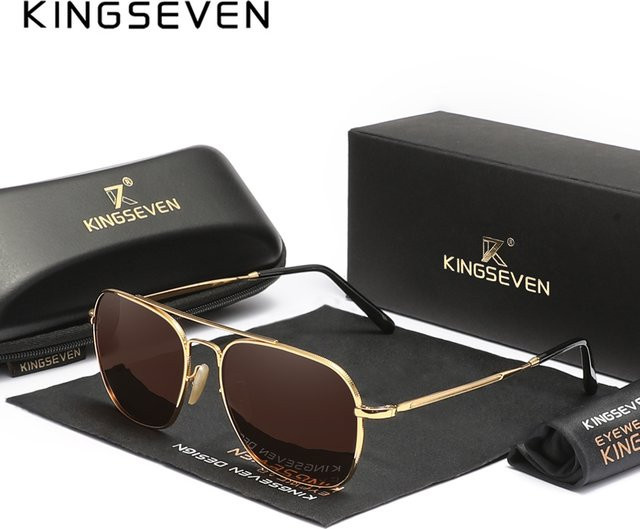 KINGSEVEN Sonnenbrille Square, Metall, Vollrand, Unisex, polarisiert - Bild 1