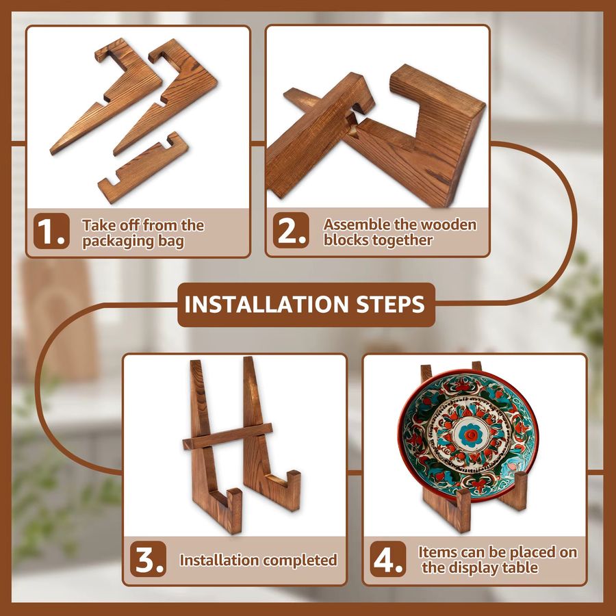 Willstar Holzplattenständer für Desktop als Display für Rezeptbücher, CD-Schallplatten und Fotorahmen zur Heimdekoration - Bild 5