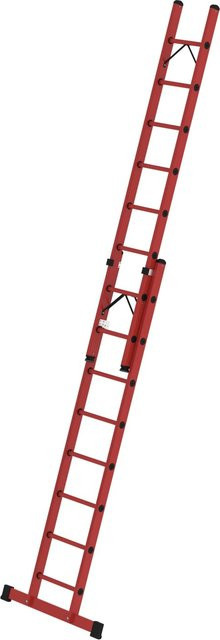 PROREGAL Sprossen-Schiebeleiter 2-teilig aus GFK mit Standard-Traverse, 2 x 8 Sprossen - Bild 1