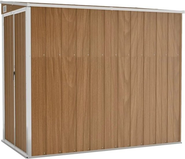 vidaXL Wand-Geräteschuppen aus verzinktem Stahl in Braun, B/H/T: 118 x 178 x 194 cm - Bild 1