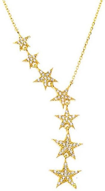 Huitan Halskette mit Stern-Anhänger, Zirkonia, Gold, Damen - Bild 1