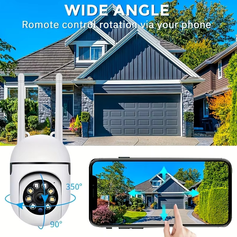 Ease Life Y108 Drahtlose WLAN-Überwachungskamera für Innen und Außen mit 1080P HD, Farbnachtsicht, 2-Wege-Audio und 360 Grad Rotation in Schwarz - Bild 5
