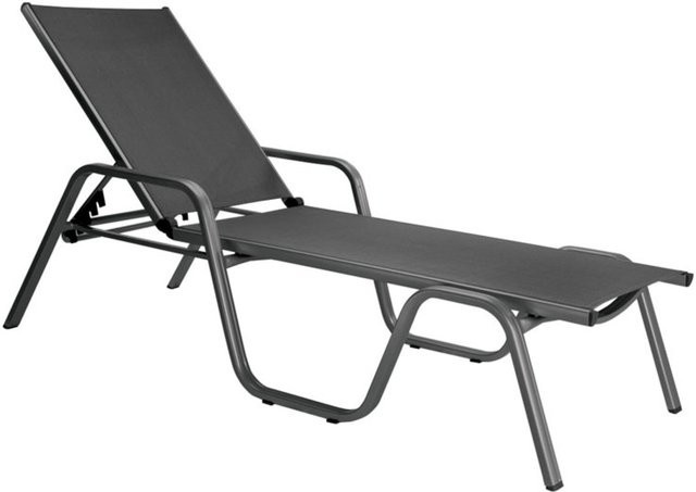 Kettler BasicPlus Stapelliege aus Aluminium und Textilene in Anthrazit, B/T/H: 202 x 70 x 37,5 cm - Bild 1