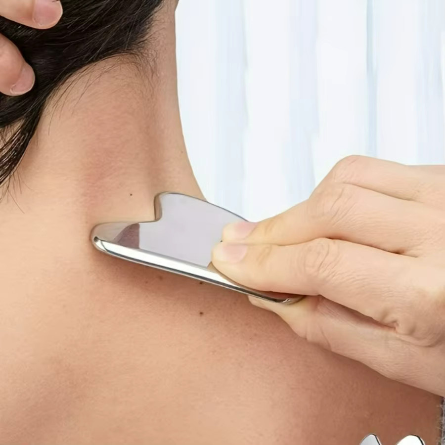 OUUME Gua Sha Werkzeug für Gesicht & Körper, Edelstahl, Damen - Bild 2