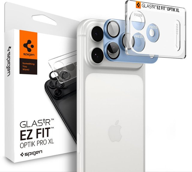 Spigen GlastR EZ FIT Optik Pro XL Schutzfolie für die Rückkamera von Apple iPhone 18 Pro aus gehärtetem Glas in Blau - Bild 1