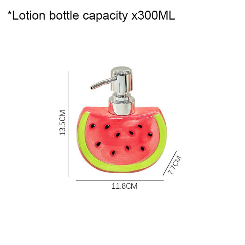 Nores Keramik-Seifenspender in Wassermelonendesign, Mehrfarbig, Fassungsvermögen 300 ml - Bild 2
