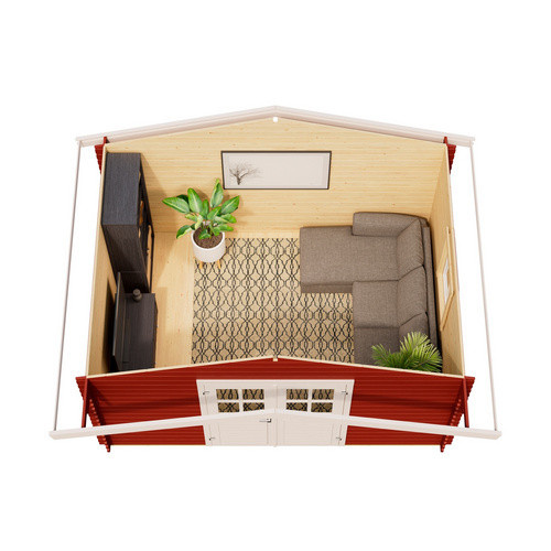 Mr. GARDENER Gartenhaus Donau aus Holz in Rot, B/H/T: 424,4 x 245 x 348 cm - Bild 2