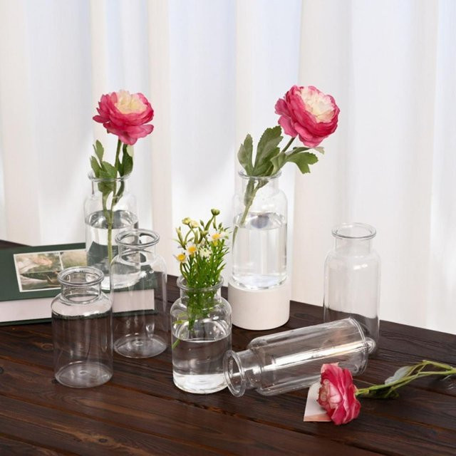 Dekorative Glas-Knospenvase von BLUELANS in Transparent, minimalistisches Design für Tischdekoration und Hochzeiten - Bild 1