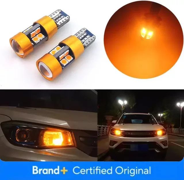2 Stück T10 168 194 2825 W5W 19SMD LED-Birnen in Gelb für Autopositionen und Parklichter, 12 V - Bild 1