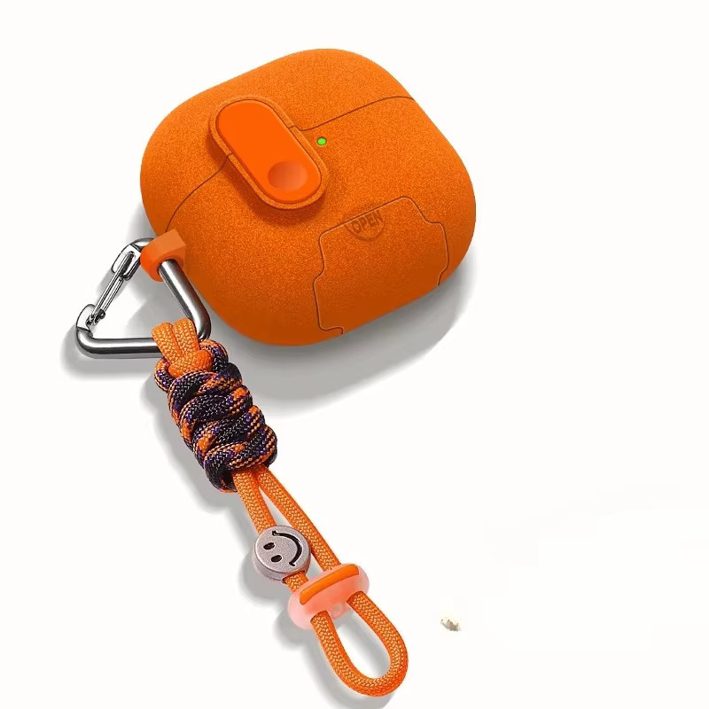 Magnetische TPU-Schutzhülle für Huawei FreeBuds 7i 6i Pro5 Pro3 FreeClip2 in Orange mit Haken - Bild 2