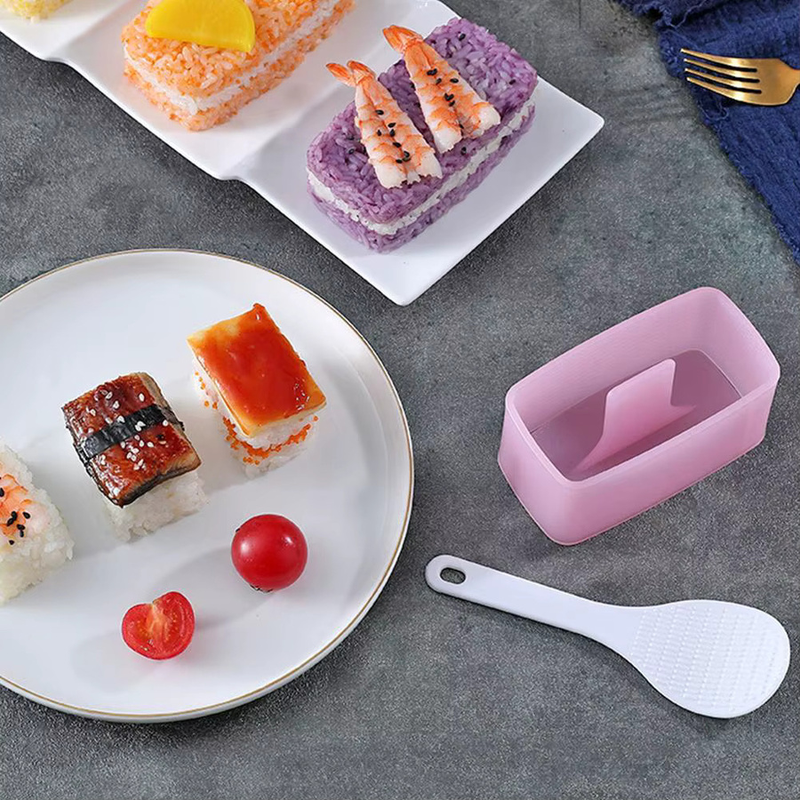 KITPIPI Sushi Form Set Pink, Rechteckige Onigiri Presse aus Kunststoff für Bento und Reisbälle - Bild 5