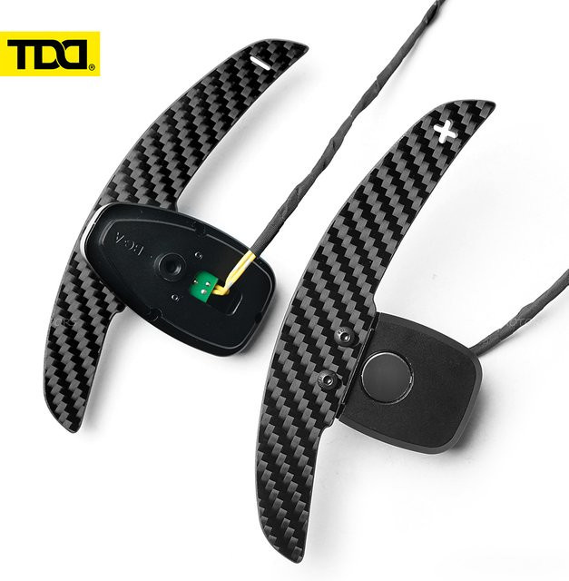 TDD Magnetische Schaltwippen in Schwarz für Mercedes Benz A-Klasse W176, C-Klasse W204, E-Klasse W212, CLA C117, GLA X156, SLK und CLS W218 - Bild 1