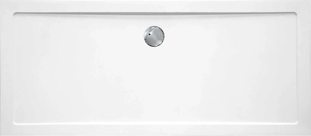 Sanotechnik Duschwanne Extraflach aus Mineralguss, Rechteck, Weiß, B: 170 cm, T: 76 cm - Bild 1