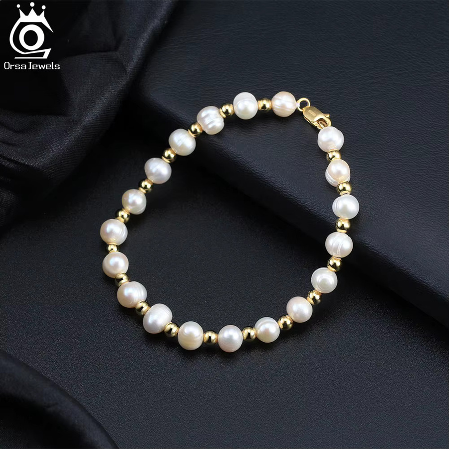 ORSA JEWELS Armband, 18K Gold, Süßwasser-Zuchtperlen, Unisex - Bild 2