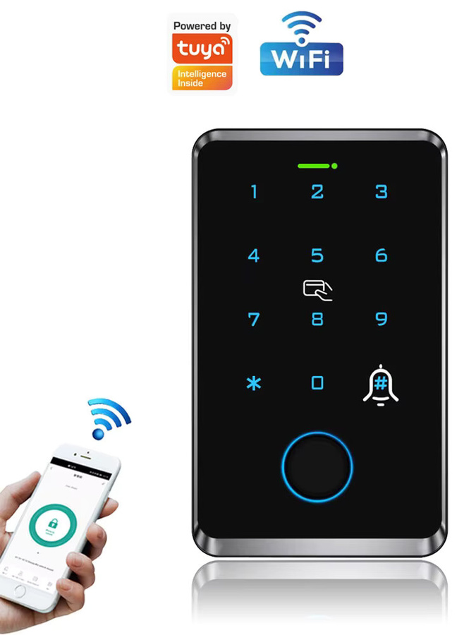 LUCKING DOOR Fingerabdruck-Türöffner für den Außenbereich mit Tuya App-Unterstützung, Tastatur, MasterCard und temporärer Passwort-Funktion, Schwarz - Bild 4
