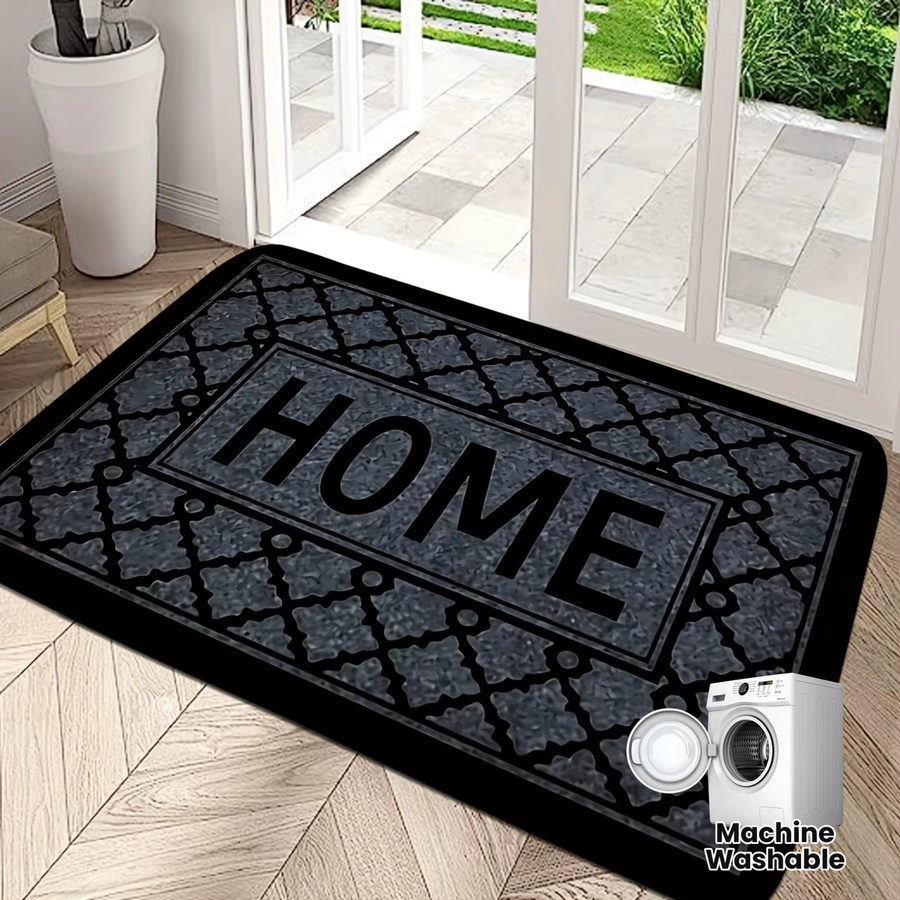 VIKAMA Willkommensmatte mit schwarz gestreiftem Druck, rutschfest und schmutzabweisend, rechteckiger Teppich für Flur, Badezimmer und Küche, Breite: 40 cm, Tiefe: 60 cm - Bild 2