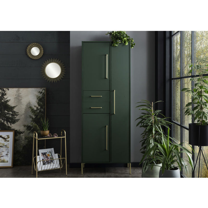 Schildmeyer Hochschrank Kent in Grün mit Soft-Close-Türen und Innenschubladen, B/H/T: 67,1 x 184,3 x 33,1 cm - Bild 2