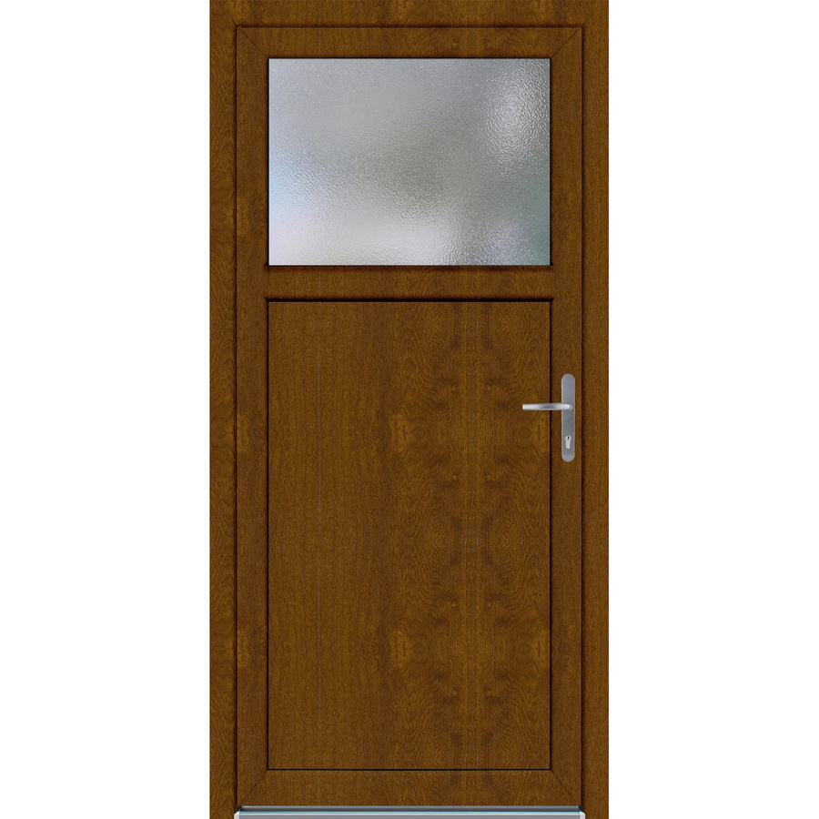 Kunststoff-Nebeneingangstür PANTO mit Glaseinsatz in Golden Oak, B: 98 cm, H: 198 cm, DIN Rechts - Bild 2