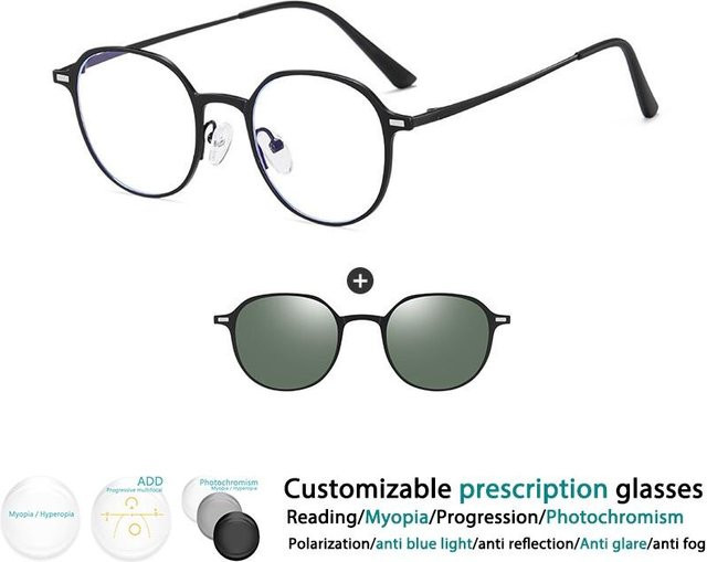 Bai Fen Bai Electronic 3C Korrektionsbrille, rund, Vollrand, Metall, black, Damen - Bild 1