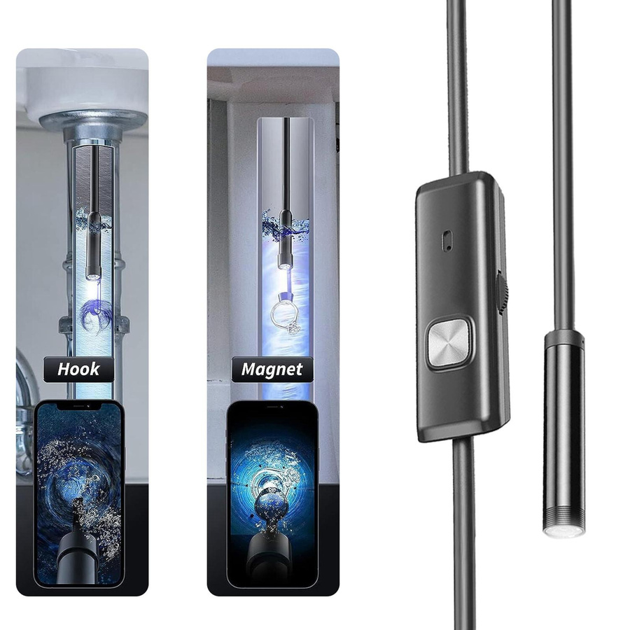 Honor Electronics Endoskopkamera mit 1920P HD-Auflösung, Doppelobjektiv und 8 einstellbaren LED-Leuchten, IP67, schwarz - Bild 4