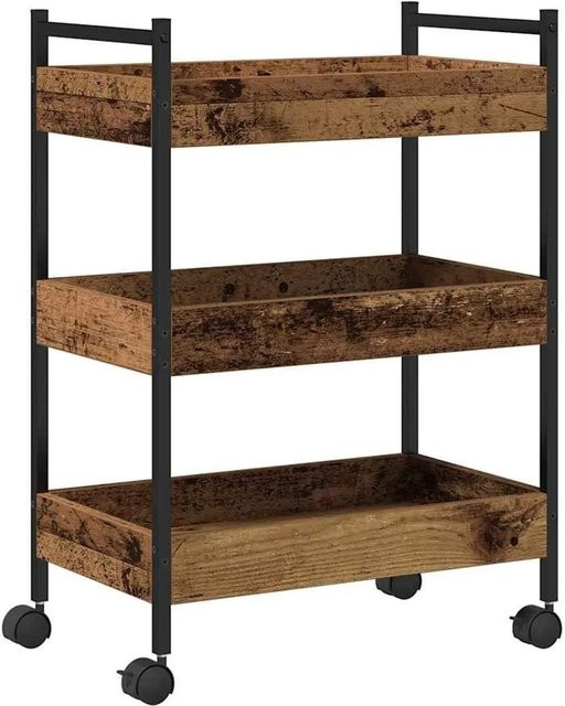vidaXL Küchentrolley aus Holzwerkstoff in Braun mit Rollen, B/T/H: 50 x 30 x 70 cm - Bild 1