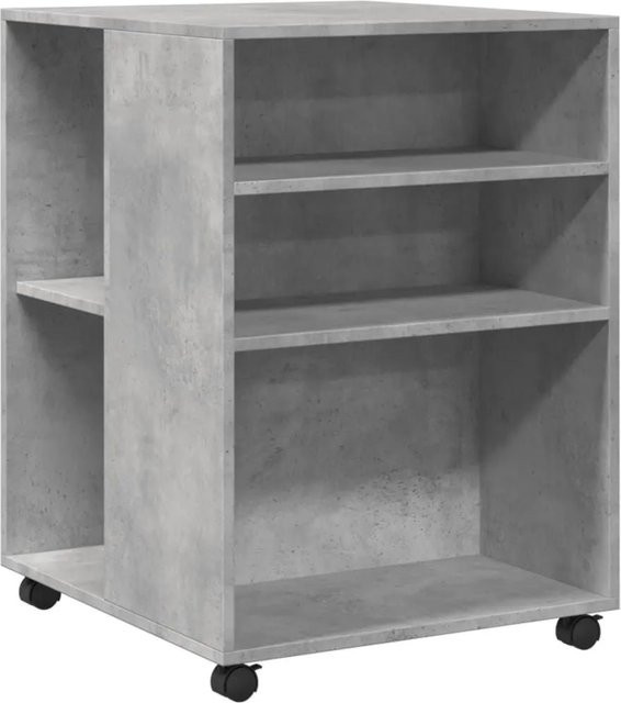 vidaXL Beistelltisch mit Rollen in Betongrau, modern und mobil, B/T/H: 55 x 60 x 78 cm - Bild 1