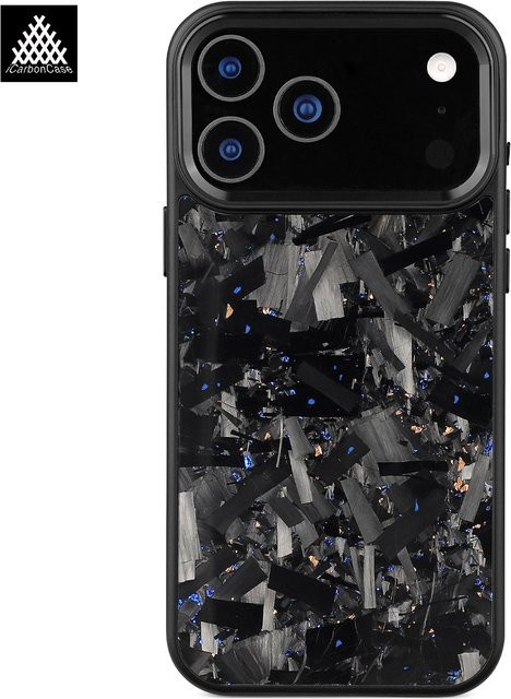 Icarboncase Sturzfestes Carbonfaser Handy Cover für iPhone 17 17Air 17Pro 17 Pro Max mit MagSafe und Metallkameraobjektiv in Schwarz - Bild 1