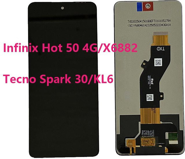 Infinix Hot 50 4G X6882 LCD-Bildschirm und Digitizer Baugruppe in Schwarz - Bild 1