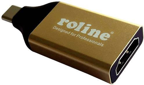 Roline USB-C zu HDMI Adapter in Schwarz und Gold - Bild 1