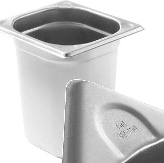 Hendi Kitchen Line GN 16 Stahlbehälter aus Edelstahl in Silber, Höhe: 100 mm - Bild 1