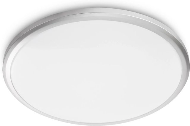 Philips LED-Deckenleuchte Spray in Weiß und Silber, rund, 17 W, 2700 K Warmweiß, IP44 - Bild 1