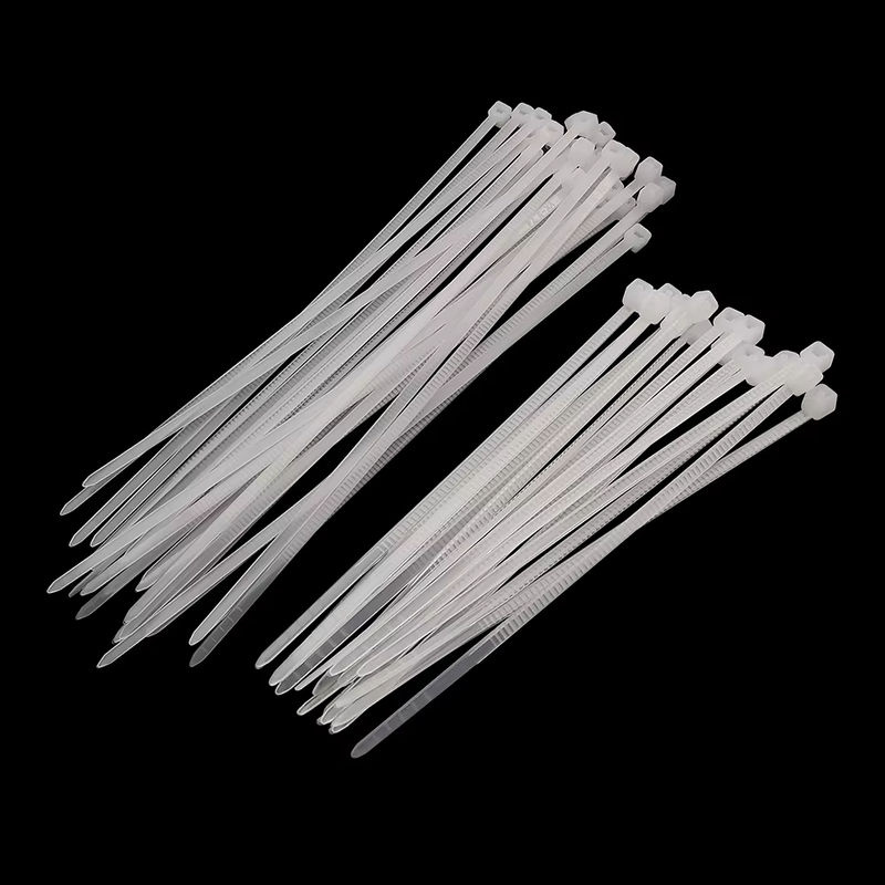100 Stück Nylon-Kunststoff-Kabelbinder in Weiß, selbstsichernd, verschiedene Größen von 3 x 80 mm bis 4 x 300 mm - Bild 4