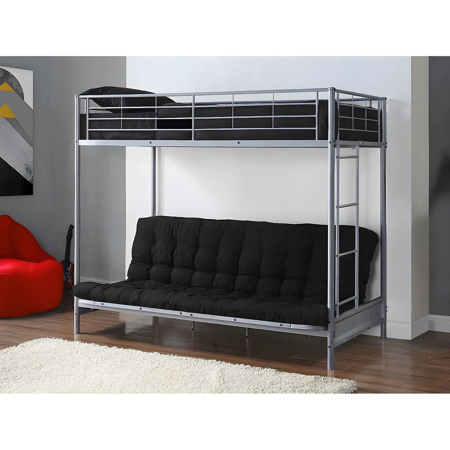 Vente-unique Hochbett Modulo Single aus Metall in Grau-silber im Industriestil, B/T/H: 198 x 96 x 170 cm - Bild 2