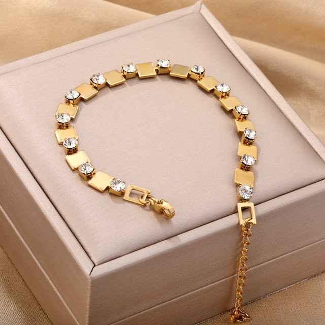 LUXUKISSKIDS Armband, Edelstahl, Gold, Zirkonia, Damen - Bild 1