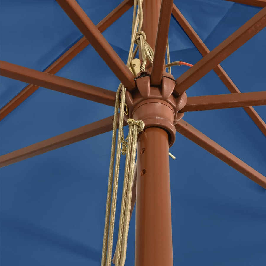 vidaXL Sonnenschirm mit Holzmast aus Bambus und Hartholz in Blau, B: 400 cm, T: 273 cm - Bild 3