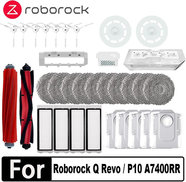 Roborock Q Revo / P10 A7400RR Zubehör Set mit Mopp, Staubbeuteln, Hauptseitenbürsten und Filtern - Bild 1