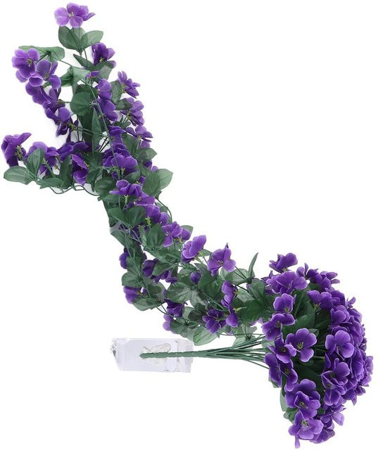 Tooarts Künstlicher Glyzinien-Hängekorb mit Veilchen in Grau und Lila für Hochzeiten und Heimdekoration - Bild 1