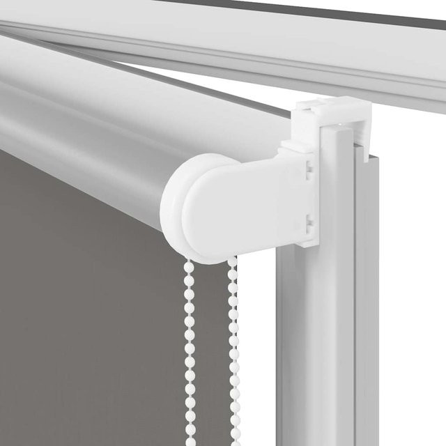 vidaXL Verdunkelungsrollo Grau aus Polyester mit Wärmedämmung B: 150 cm, H: 150 cm - Bild 2
