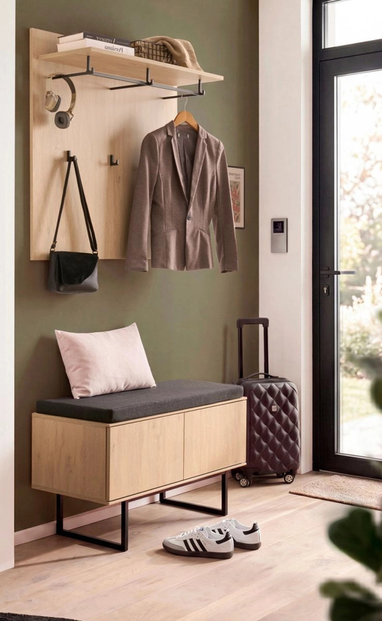 3-tlg. Garderobe Set Breda von Furn.Design in Eiche Matt, Breite: 90 cm, Höhe: 200 cm, Tiefe: 40 cm - Bild 3