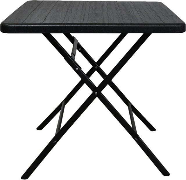 CHEFGASTRO Klappbarer Gartentisch in Holzoptik, Schwarz, B/T: 78 x 78 cm - Bild 1