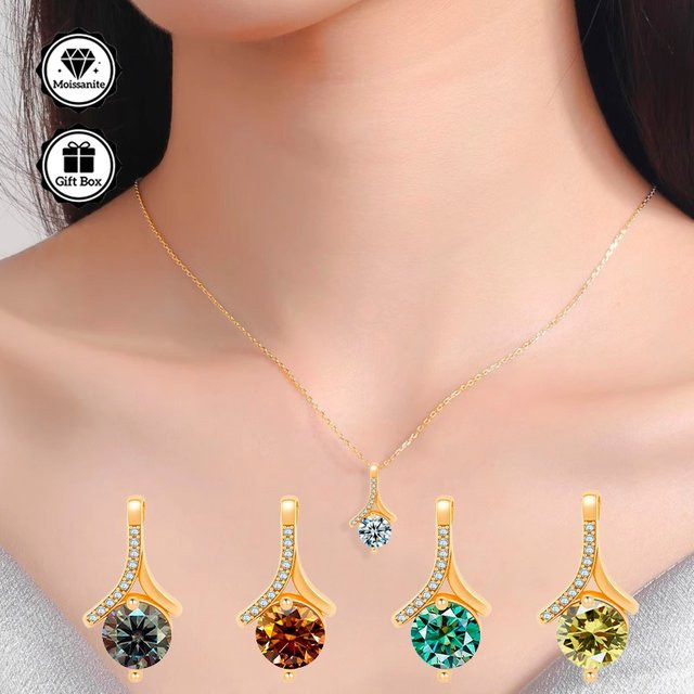 LAMVOICE Halskette, Moissanit, Gold, Damen - Bild 1